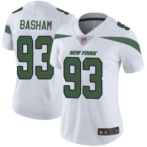 New York Jets Limited White Women Tarell Basham Road Jersey NFL Football #93 Vapor Untouchable->women nfl jersey->Women Jersey